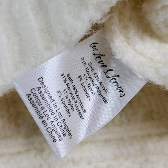 For Love & Lemons Ivory Dominique Sweater sz 2X - Picture 4 of 5